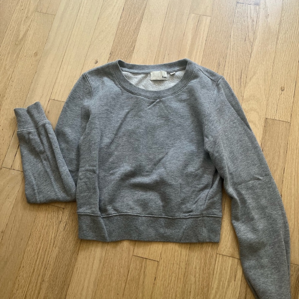 Wilfred free aritzia grey crop top